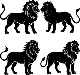 Minimalist Lion Silhouette Vector Clean & Bold Design.