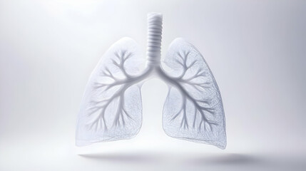 A detailed illustration of human lungs showcasing the intricate bronchial structure and airways against a minimalist background.