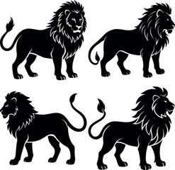 Minimalist Lion Silhouette Vector Clean & Bold Design.