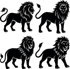 Minimalist Lion Silhouette Vector Clean & Bold Design.
