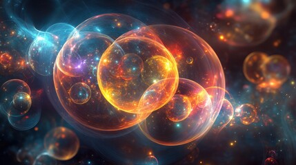 Mesmerizing Cosmic Particles Dance in Vibrant Digital Kaleidoscope