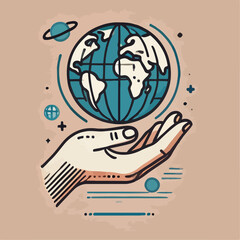 hand drawn illustration with earth