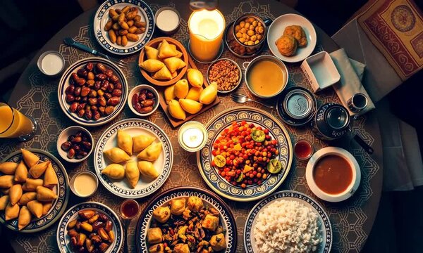 Delicious Ramadan Iftar Dinner Table Setting