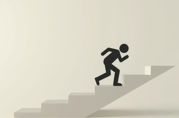 Running up stairs illustration of progress in minimalist design