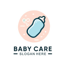 Baby care logo with simple design