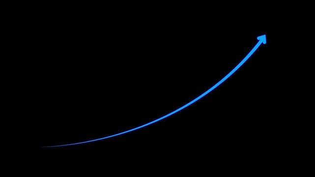 business arrow animation. Rising arrow transparent channel. business growth arrow and graph chart, Business line arrow. business graph up arrow animation 4k video.
