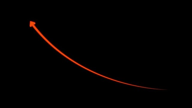 business arrow animation. Rising arrow transparent channel. business growth arrow and graph chart, Business line arrow. business graph up arrow animation 4k video.