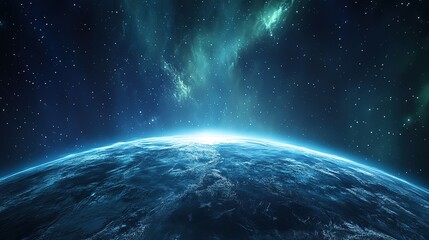 Obraz premium Earth's magnetic field shifts dramatically, aurora glows in the background, revealing scientific discovery