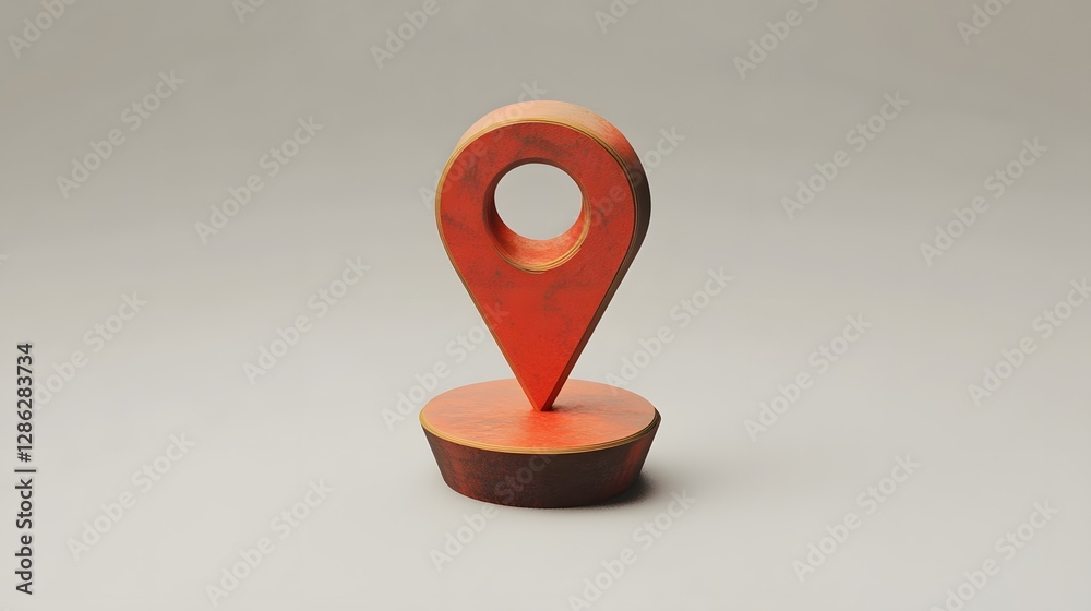 Fototapete Red 3D Pointer Map Location Symbol Icon for Navigation Wayfinding and Guidance in Digital Interfaces Web Design and Mobile Applications