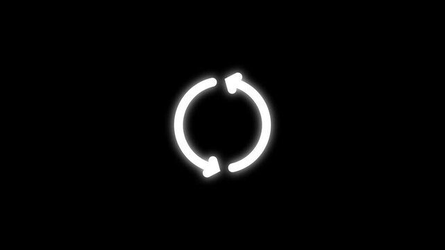 Two arrows icon, update symbol. 3d glass update, refresh icon, 4k video.Refresh reload icon loop symbol black color animation, Refresh icon or reload seamless looping animation concept,
