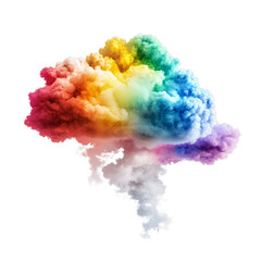 Fototapeta premium Vibrant multicolored cloud explosion in a transparent background