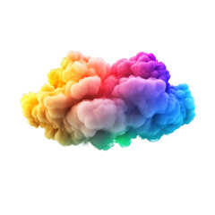 Fototapeta premium Colorful rainbow cloud with vivid hues of red, blue, green, and yellow