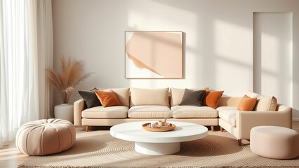 Chic and Cozy Living Room Warm Tones and Soft Textures Create an Inviting Relaxation Space