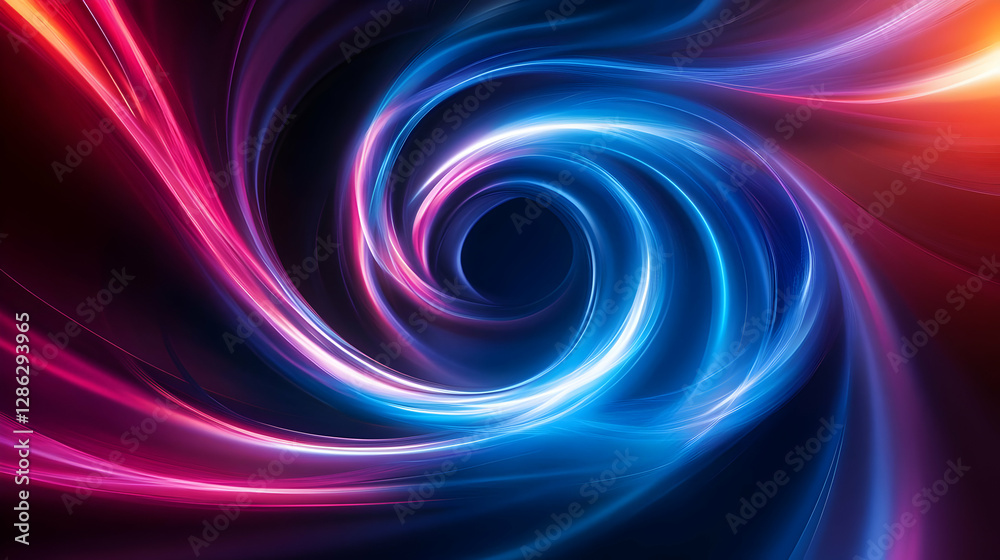 Wall mural a vibrant swirl of blue and pink light, creating a dynamic and mesmerizing abstract background with 