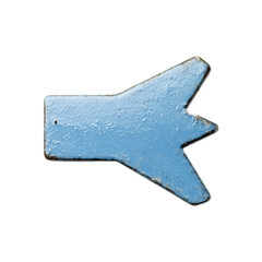 Obraz premium Weathered Blue Bird Foot Shaped Metal Sign Rustic Charm