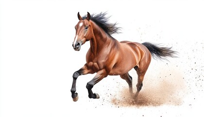Obraz premium Running Horse, Studio Shot, White Background