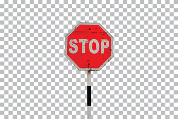 Traffic sign isolated on transparent background