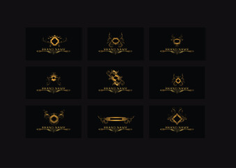 Elegant Gold Logo Design Set – Classic and Modern Luxury Brand Logos for Businesses in Fashion, Spa, and Jewelry – Vector Illustration Collection