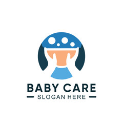 Baby care logo with simple design