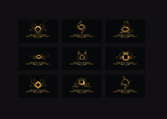 Obraz premium Unique Luxury Logo Pack – Trendy and Upscale Branding Designs for Company Identity, Marketing, and Website Use – Vector Templates for Professionals