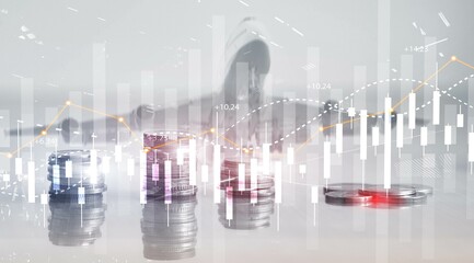 Financial Stock Market Graph. Website Economic Banner