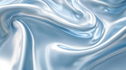 Obraz premium A close-up view of a glossy blue fabric showcasing its silky, smooth texture and vibrant color, highlighting its luxurious appeal.