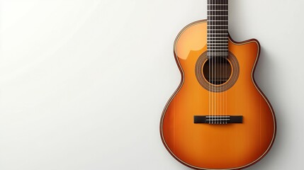 Obraz premium Acoustic guitar on simple background.