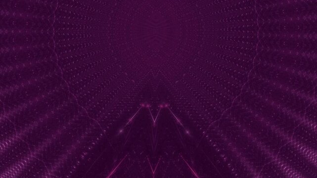leuchtende Lichtpunkte bewegen sich langsam Richtung Zentrum, digitaler Datentransfer, Algorithmus, Internet, Energie, Datenfluss, Geschwindigkeit, Wandel, Austausch, magenta, pink