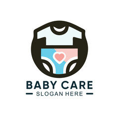 Baby care logo with simple design