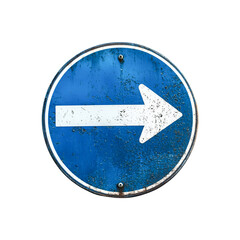 Weathered Blue Arrow Sign Guiding the Way Rustic Vintage Direction