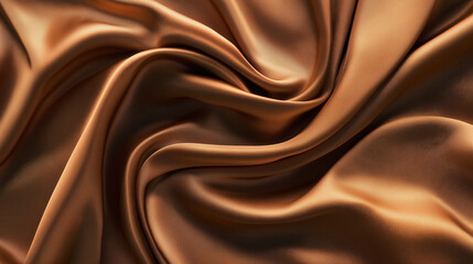 Fototapeta premium Silky satin fabric in the trendy Mocha Mousse shade