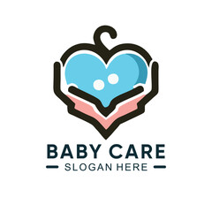 Baby care logo with simple design