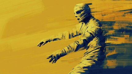 Zombies run towards the side of the screen blurring dynamic poses. Detailed hands have long fingers and sharp claws, and the high-speed motion blur effect creates a creepy feel