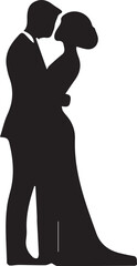 A black and white couple silhouette design - couple valentine icon design