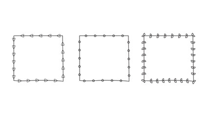 square shape outline in hand drawn style with knickknack elements