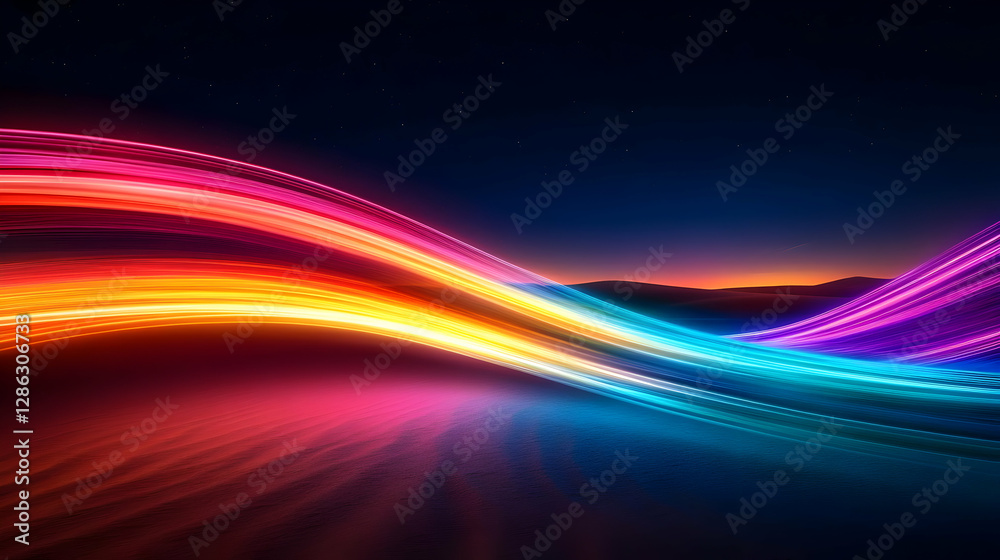 Wall mural vibrant and colorful light waves creating a stunning abstract background for creative projects and d