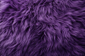 Fototapeta premium Luxurious purple fur texture for stylish decor. Soft lilac sheepskin background featuring exquisite shaggy wool pattern, perfect for cozy interiors and creative design projects