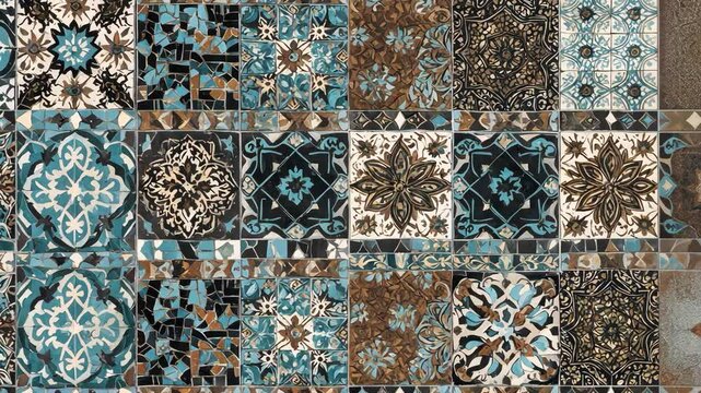 Stunning Decorative Moroccan Tile Designs, Seamless Looping Backgrounds for Creative Projects, Backdrops, , Visual Appeal