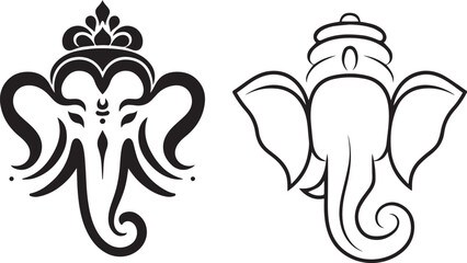 Sankashti Chaturthi Line Art Vector