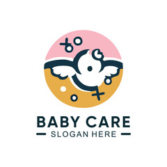 Baby care logo with simple design