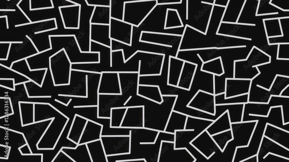 Aufkleber abstract black and white geometric pattern, digital design, seamless texture, background for website