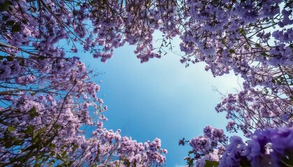 Obraz premium Generated image of sky with flowers frame