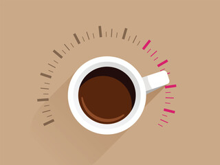 A coffee cup with speed wheel vector design