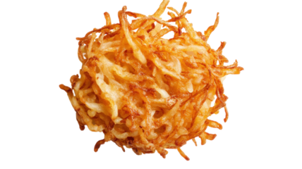 Crispy golden hash browns piled together on a clean surface ready to be served at breakfast or brunch