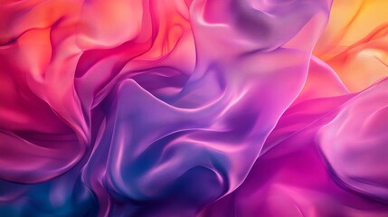 Obraz premium Vibrant Silk Drape: Sunset Hues - Luxurious silk fabric in sunset colors. Symbolism: elegance, fluidity, warmth, transition, artistry