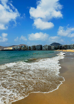 Sea shore beach Playa de las canteras summer