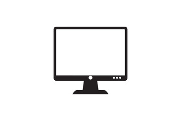 Monitor icon vector silhouette isolated in white background