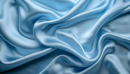 Fototapeta premium Photo - Smooth Elegant Blue Satin Fabric Background