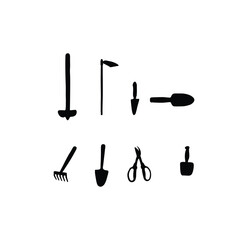 Garden tools silhouette