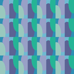 Geometric green violet and blue seamless pattern
